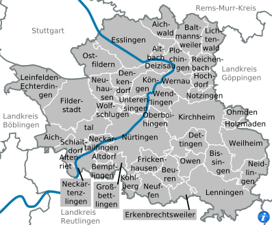 Karte Landkreis Esslingen