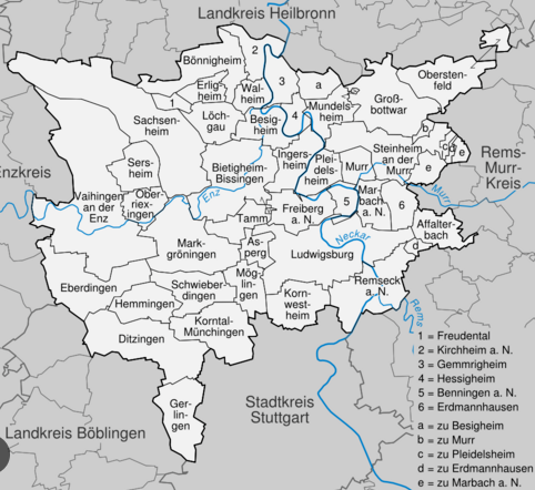 Karte Landkreis Ludwigsburg
