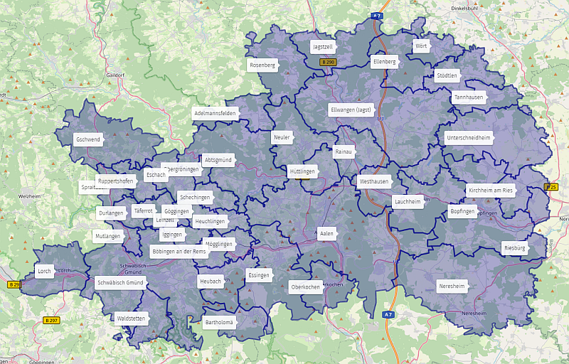 Karte Landkreis Ludwigsburg