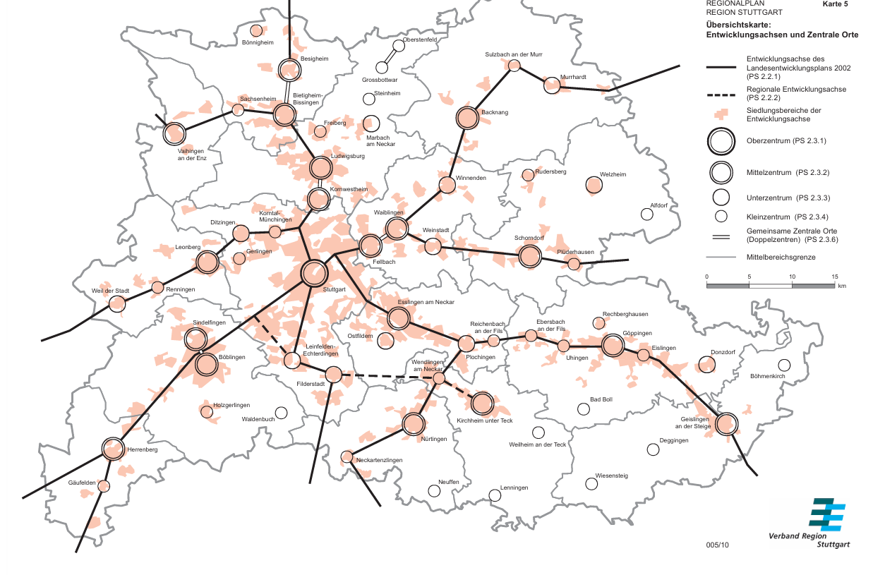 Karte Region Stuttgart