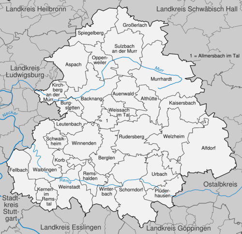 Karte Rems-Murr-Kreis